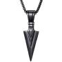 MOO&LEE Mens Stainless Steel Spear Point Arrowhead Pendant Necklace with 24 Inches Chain