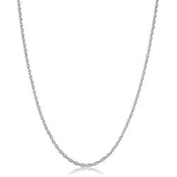 Savlano 925 Sterling Silver 1.8mm Solid Italian Rope Diamond Cut Twist Link Chain Necklace for Men & Women - Made in Italy Comes Gift Box