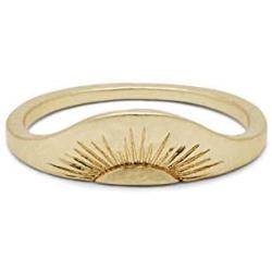 Pura Vida Gold-Plated Rising Sun Ring - Brass Base, Hammered Finish - Sizes 5-9