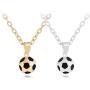 Classic Football Soccer Ball Pendant Necklace, AILUOR Fashion Stainless Steel Enamel Football World Cup Jewelry for women men Girls Gift, 20”