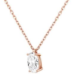 PAVOI 14K Gold Plated 925 Sterling Silver CZ Diamond Pendant Necklace for Women | Adjustable Slider