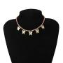 Doubnine Butterfly Necklace Choker Bling Iced CZ Tennis Chain Jewelry Gift for Women Girls (pink)