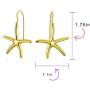 Fashion Nautical Tropical Beach Large Starfish Dangle Drop Threader Earrings For Women Fish Hook Gold Silver Plated