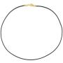 DragonWeave Gold Plated 1.8mm Fine Black Leather Cord Necklace