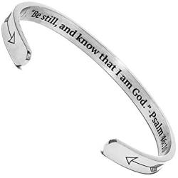 JNB Inspirational Engraved Stainless Steel Cuff Bracelets Personalized Gift for Mom, Daughter, Granddaughter, Sister, Best Friend, Women and Teens, Girls, Unisex .