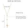18K Yellow Gold Plated Sterling Silver CZ Rosary 18'' Chain with 2'' Extender.