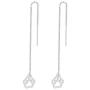 MANZHEN Tiny Puppy Paw Print Dangle Threader Earrings for Cat Dog Lovers Gifts