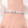 WUSUANED Cancer Bracelet Courage Hope Strength Survivor Cuff Bracelet Cancer Awareness Jewelry Inspirational Gift for Cancer Survivor