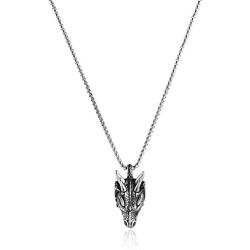 HZMAN Stainless Steel Dragon Head Pendant Necklace for Men Women Vintage Gothic 22+2“ Chain