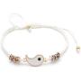 NC 4-12Pcs Yin Yang Tai Chi Gossip Chain Pendant Necklace Bracelet Set Adjustable Cord Braide Couple Matching Beads Bracelet for Women Men Teen Girl Best Friend Friendship Jewelry Gift