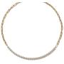Lem Trend Double Layered Chunky Gold Statement Chain Link Choker Necklaces, Dainty Cultured Barque Pearl Stitching Necklaces Jewelry Valentines Day Birthday Gifts for Woman Girls