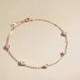 FANCIME 18K Solid Rose Gold Bezel Set Small Tiny Round Brilliant Natural Diamond 0.184 cttw Dainty Bracelet Minimalist Delicate Fine Jewelry for Women Girls, 6.3''+0.58''