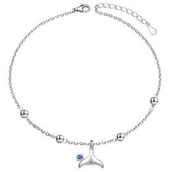 925 Sterling Silver Anklet for Women Girls Adjustable Seaside Ankle Bracelet Boho Beach Foot Chain 9+1 Inch Charm Jewelry Best Birthday Gifts