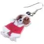 NEWEI Acrylic Cute Christmas Cavalier King Charles Spaniel Dog Earrings Dangle Drop for Women Girls Gift Charms Fashion Jewelry