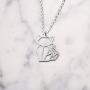 La Menagerie Cat Silver Origami Jewelry - Silver Geometric Chain Necklace – 925 Sterling Plated Silver Necklace for Women & Girls – Stylish Cat Pendant Necklace