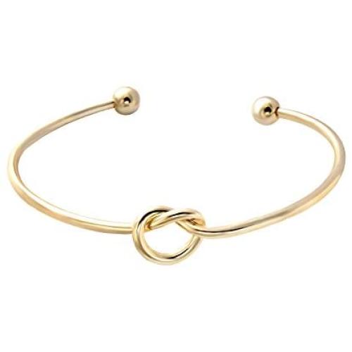 SENFAI Simple Love Knot Bangle Bracelet Bridesmaid Jewelry Set or Single