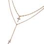 Chargances Women Y Lariat Necklace with Cross Pendant Gold Cross Necklace Bohemia Cross Laying Necklace Multi layer Chain Delicate Women Y Necklaces for Women Long Choker Jewelry for Women and Girls