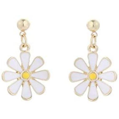 HANGO fashion all-match creative earrings, resin petal earrings, multilayer daisy flower earrings, acrylic sweet earrings, suitable for Valentines Day gifts, birthday parties, and Mothers Day gifts