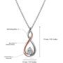 Angelady 925 Sterling Silver Infinity Necklace for Women with Jewellery Gift Box, Silver and Rose Gold Plated Friendship Pendant Necklace with 5A Cubic Zircon Birthday Gift