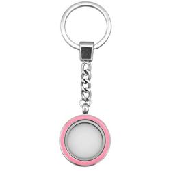 JewelryHouse Glass Living Memory Locket Keychain for Floating Charms Magnetic Key Ring