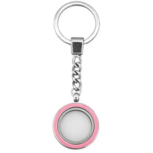 JewelryHouse Glass Living Memory Locket Keychain for Floating Charms Magnetic Key Ring JewelryHouse Glass Living Memory Locket Keychain for Floating Charms Magnetic Key Ring