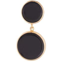 Dangle Statement Earrings - 2.3'', Round Shape Copper Alloy Gold Plated Black Enamelled Dangle Earrings for Women from House of ARIJA India - Party Jewelry, Fashion Accessories Earrings - Ideal Gift