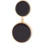 Dangle Statement Earrings - 2.3'', Round Shape Copper Alloy Gold Plated Black Enamelled Dangle Earrings for Women from House of ARIJA India - Party Jewelry, Fashion Accessories Earrings - Ideal Gift