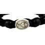 Adjustable Size Black First Communion Macrame Bracelet with IHS Chalice Medal