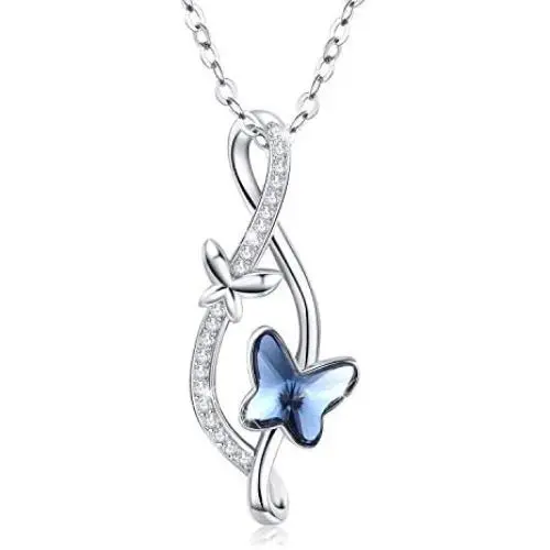 Butterfly Necklace, Infinity Necklace 925 Sterling Silver Butterfly Jewelry Infinity Jewelry for Women (Silver) Butterfly Necklace, Infinity Necklace 925 Sterling Silver Butterfly Jewelry Infinity Jewelry for Women (Silver)