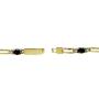 Ice Gems Yellow Gold Flashed Sterling Silver Genuine or Created Gemstone and Cubic Zirconia Oval & Bar Link Bracelet