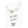 Bee Honeycomb Necklace – Bumblebee Pendent Charm in Gold & Silver – Don’t Worry Bee Happy Message Card