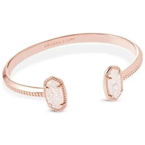 Kendra Scott Womens Elton Bracelet Rose Gold Iridescent Drusy Bracelet
