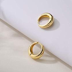 UILZ Chunky Hoop Earrings for Women, Small 14K Gold Plated Hypoallergenic Cute Huggie Lightweight Girls Tiny Hoop Earrings