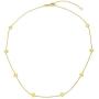 14k Italian Yellow Gold Open Four-Leaf Clover Flower Station Necklace, Adjustable 16''- 18”