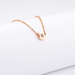 VU100 Hypoallergenic Initial Letter Bracelet for Women Teen Girls Mom Daughter Girlfriend Wife, Silver/Gold/Rose Gold, 316L Stainless Steel Disc Alphabet Adjustable Chain Jewelry Gifts