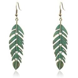 Handmade Boho Lightweight Statement Retro Leaf Plant Drop Earrings with Detailed Texture Pendant for Women Girls Best Holiday Gifts