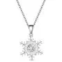 XIAOLI 2Pcs Crystal Zircon Snowflake Stainless Steel Pendant Necklace Set Women Girls Jewelry