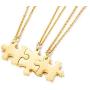 VNOX Personalized Custom 2/3/4/5 Piece Heart Puzzle Piece Necklace Set BBF Friendship Necklace for 2/3/4/5