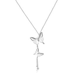 Sllaiss Sterling Silver Butterfly Choker Necklace for Women Austrian Crystals Butterfly Pendant Necklace Fine Jewelry Valentines Day Gift for Her
