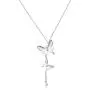 Sllaiss Sterling Silver Butterfly Choker Necklace for Women Austrian Crystals Butterfly Pendant Necklace Fine Jewelry Valentines Day Gift for Her