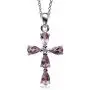 Silvershake 1.05ct. Natural Amethyst White Gold Plated 925 Sterling Silver Cross Pendant with 18 Inch Chain Necklace Silvershake 1.05ct. Natural Amethyst White Gold Plated 925 Sterling Silver Cross Pendant with 18 Inch Chain Necklace
