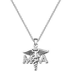 CENWA MA Medical Assistant Gift MA Caduceus Angel Necklace Medical Graduation Gift MA Student Gift