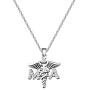 CENWA MA Medical Assistant Gift MA Caduceus Angel Necklace Medical Graduation Gift MA Student Gift