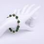 TKN Imports Green Gemstone Yellow-Gold-Plated Stretch Bracelet