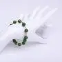 TKN Imports Green Gemstone Yellow-Gold-Plated Stretch Bracelet TKN Imports Green Gemstone Yellow-Gold-Plated Stretch Bracelet
