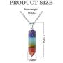 7 Chakra Natural Stones Pendants Necklace Healing Gemstone Crystal Energy Necklaces for Women Men Ladies Girls