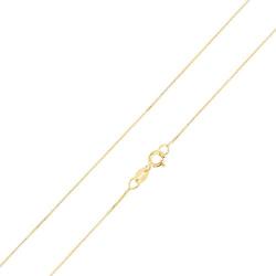 Ioka - 14K Yellow OR White Solid Gold 0.5mm Box Chain Necklace with Spring Ring Clasp