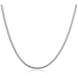 Huangiao 925 Sterling Silver 3mm Snake Chain Necklace Jewelry for Men Women (22 Inch)