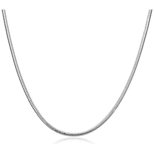 Huangiao 925 Sterling Silver 3mm Snake Chain Necklace Jewelry for Men Women (22 Inch)