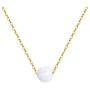 14K Solid Gold Necklace for Women, Yellow Gold Simulated Opal Choker Pendant Necklaces Fine Jewelry Gifts for Mom, Wife, Girls, 16+2 inch